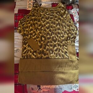 Wonderly Leopard Print Cowl Neck Sweater Dress